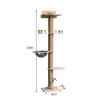 Large Solid Wood Sisal Cat Tree with Integrated Scratching Board & Climbing Platform