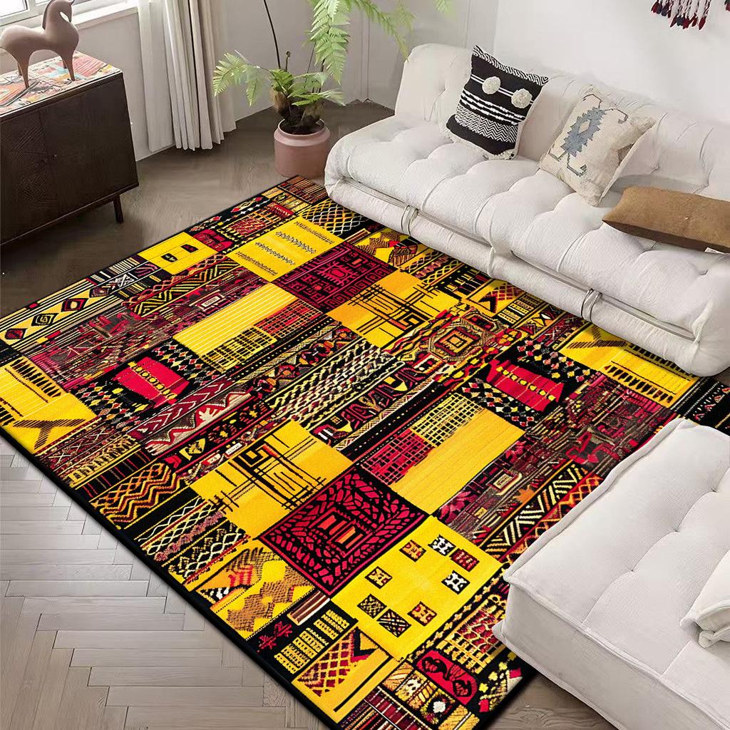 Living Room Decoration Carpet Large Area Retro Abstract Sofa Area Rug Nordic Style Bedroom Cloakroom Floor Mat Washable Non-slip