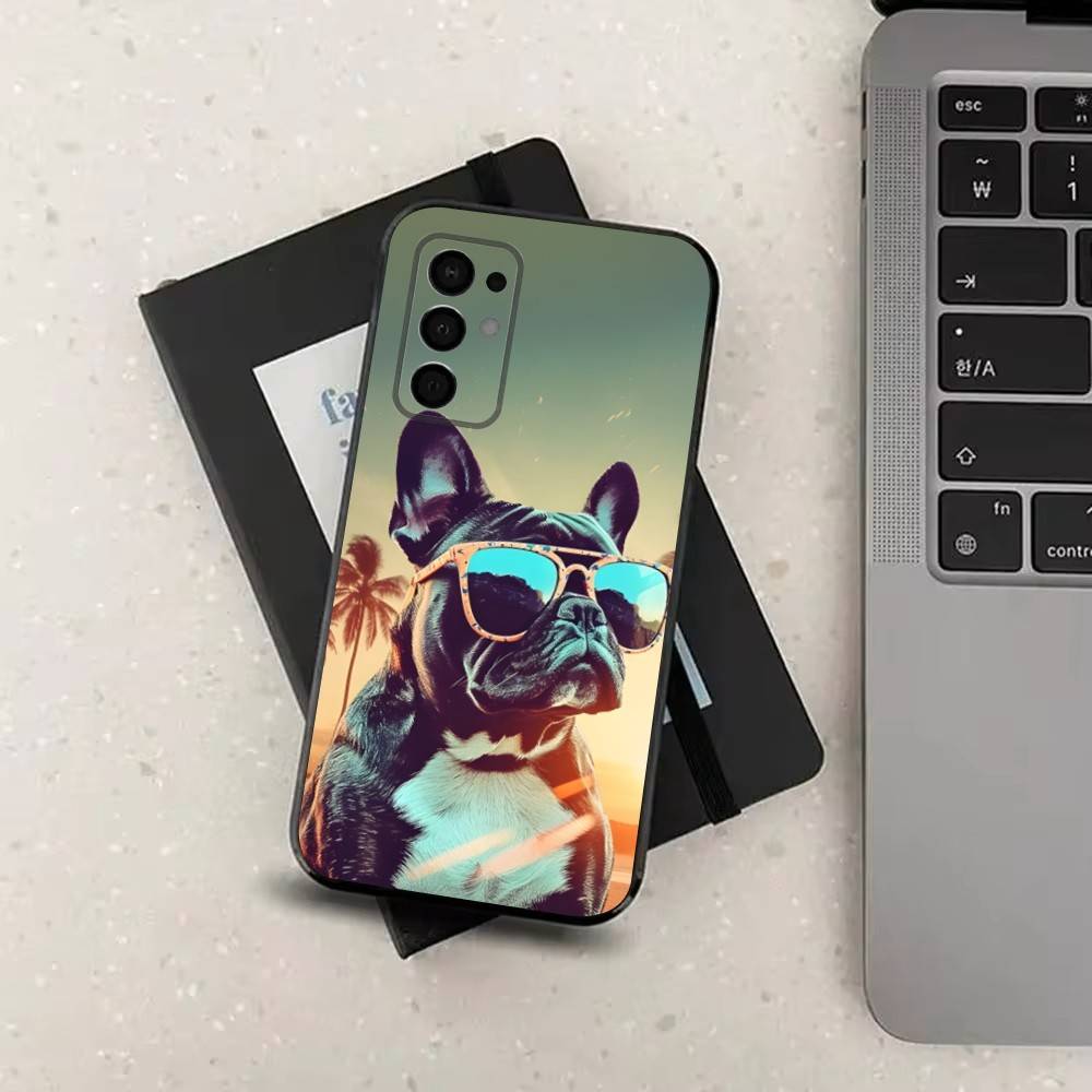 Cute Dog Drench Bulldog For Samsung Galaxy A73,31,Note,72,41,8,9,52,J7,22,71,53,32,Soft Black Silicone Cover Case