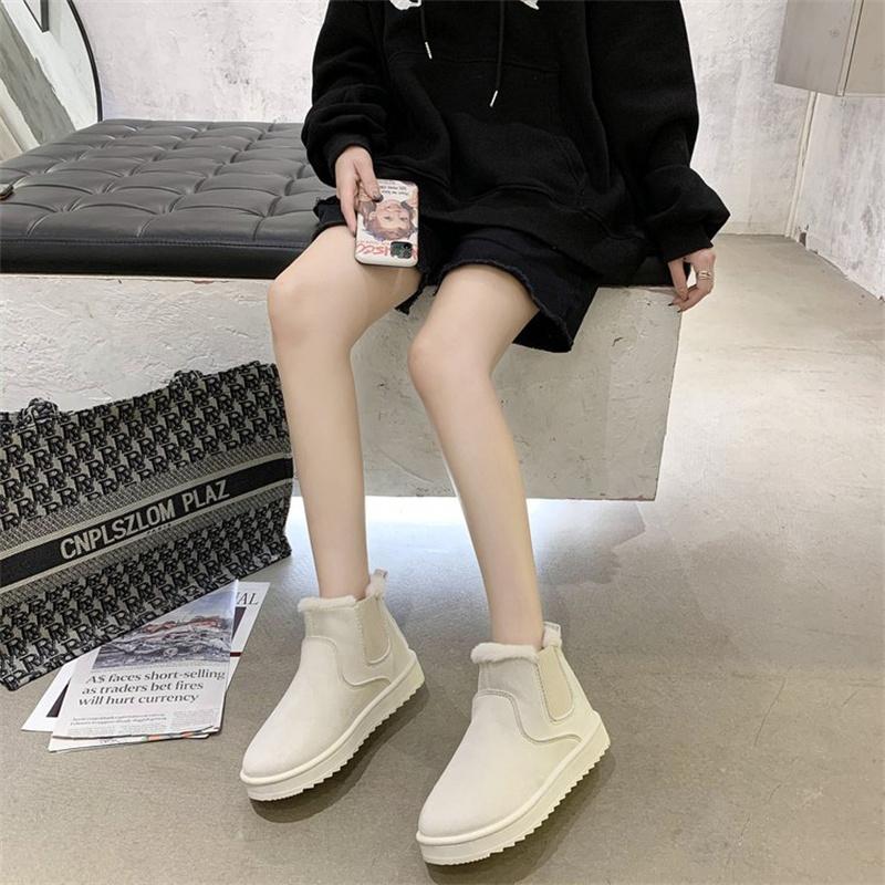 Winter New Korean Version Fashion Short Boots Snow Boots One-foot Plus Velvet Warm Student Bread Cotton Shoes