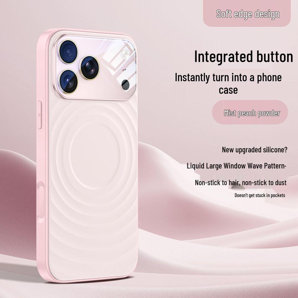 Liquid Silicone Ripple Pattern Magnetic Phone Case for iPhone 17 Pro Max with Button for Apple 16 and 15