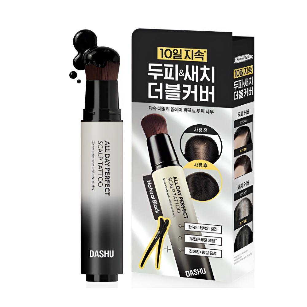 DASHU Daily All Day Perfect Scalp Tattoo 20ml Instant Hairline Cover Root Touch Up 2 Colors 01 Natural Black