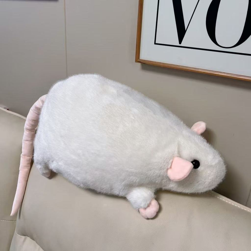 Cute Plush Rat Doll Realistic Large Rat Figurine Bed Pillow Plush Toy Birthday/Christmas Gift