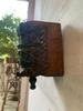 Carved Floral Wood Floating Shelf: Rustic Blue Wall Decor