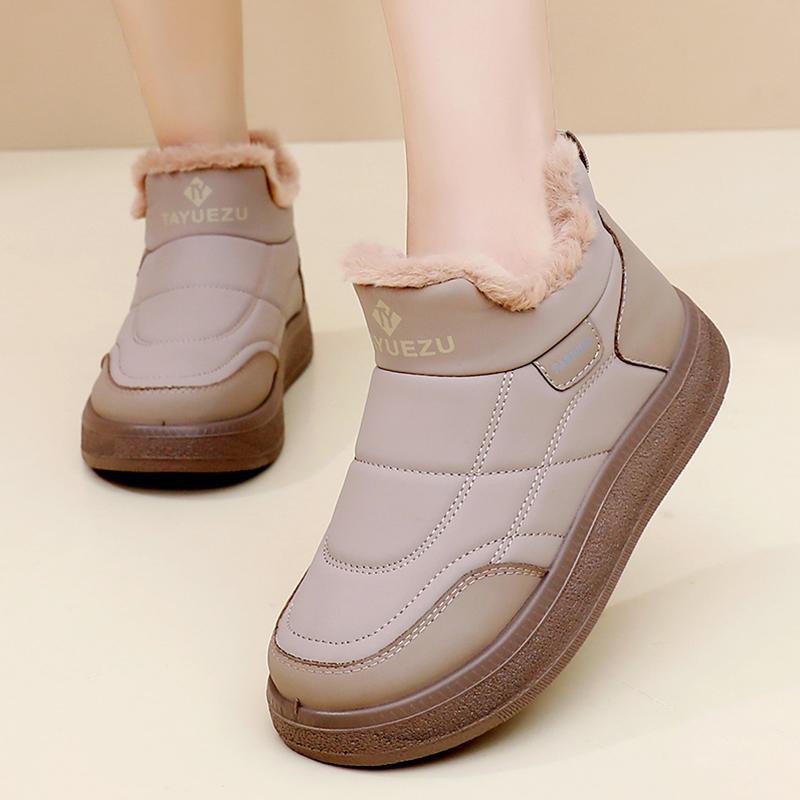 TUINANLE Chunky Platform Sneakers for Women Warm Fur Thick Sole Lace Up Casual Shoes