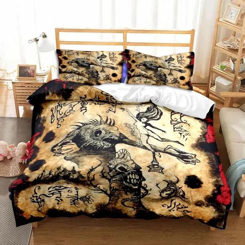 Demon Satanic Skull Duvet Cover Set Satan Bedding Sets Comforter Set Single Double King Quilt Cover Comforter Cover Set