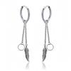 Long Hanging Crosses Leaves Pendants Hoops Woman Earrings Man Vintage Stainless Steel Hip Hop Ear Piercing Jewelry Accessories