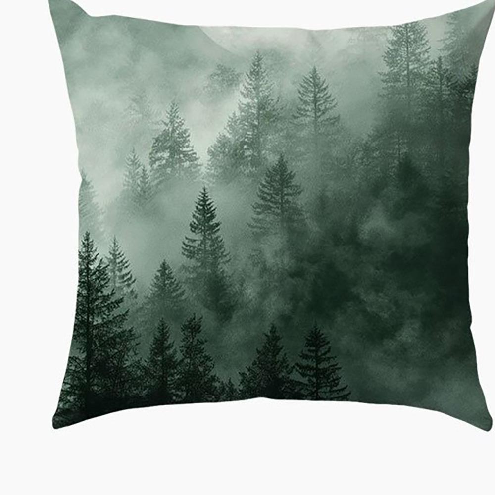 Short Plush Material Pillowcasemisty Forest Landscape Printed Pillowcases For Ultimate Comfort And Style Sofa Cushion Cover Home