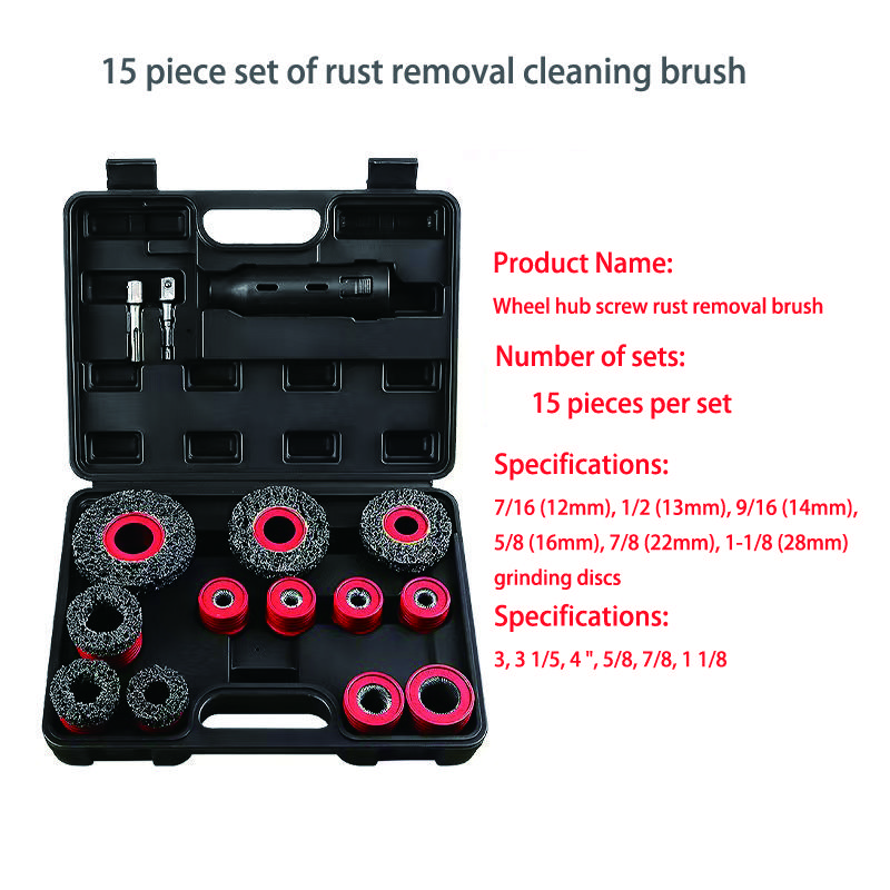 15 Pcs Car Wheel Stud Cleaning Tools Screw Nut Rust Removal Brush Cleaner 12-28mm Manual Cleaning Tool Accessories Tools