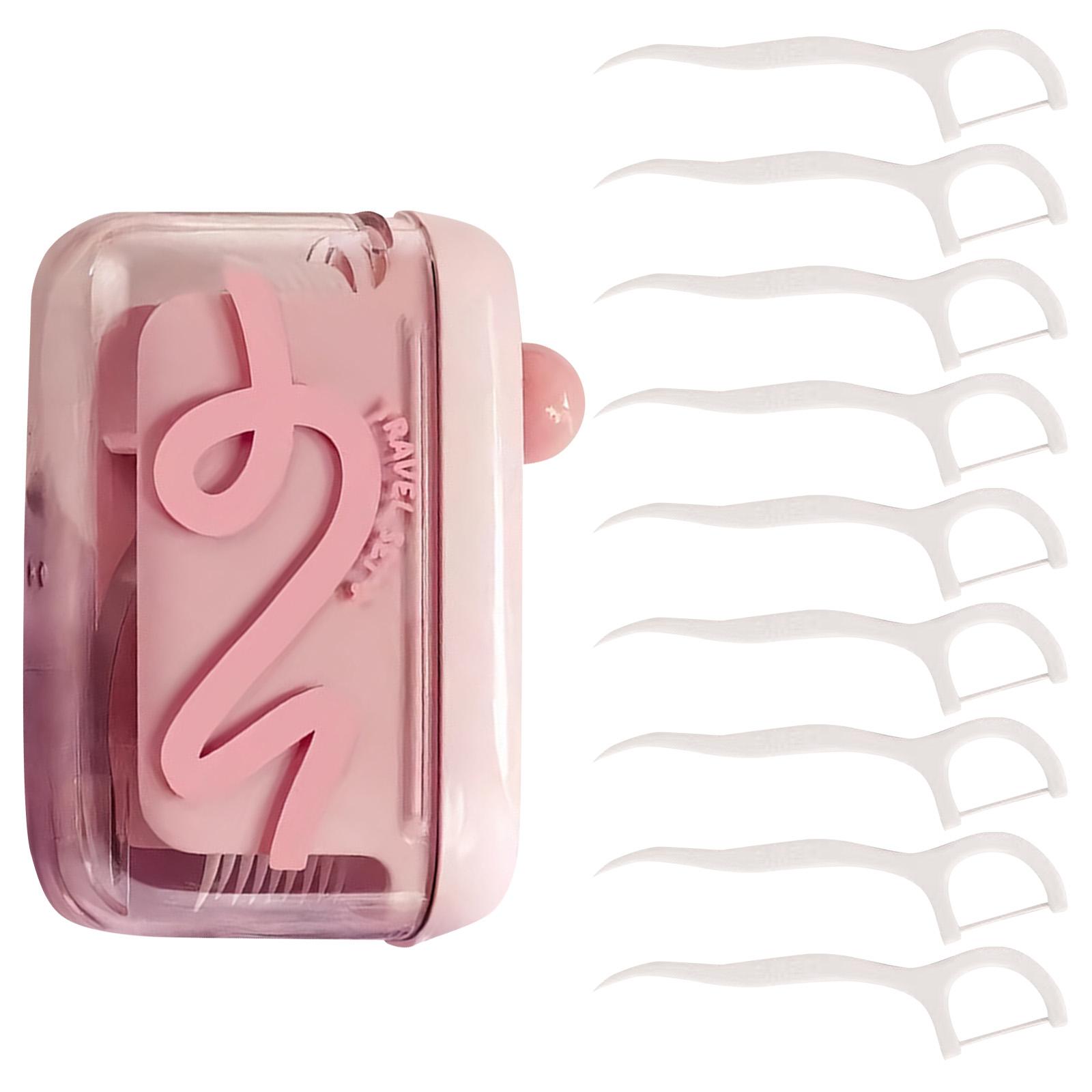 

Fun Color Portable Oral Floss Dispenser, Household Interdental Cleaning Holder, Disposable Floss Automatic -Up Organizer With 0 Pcs Floss Sticks One Size рожевий