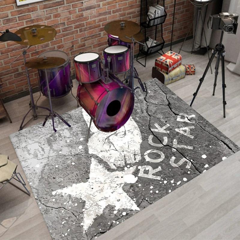 Tappeto per Batteria, Tappetino Elettronico per Batteria Insonorizzazione Batteria Jazz Tappetino Tappeto Batteria Elettronica Nero Strumento Musicale Tappeto Decorazione Casa