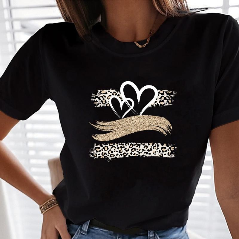 

Женская футболка с круглым вырезом, обычного кроя и универсальная, для офиса в стиле кэжуал и для прогулок XXL чёрный