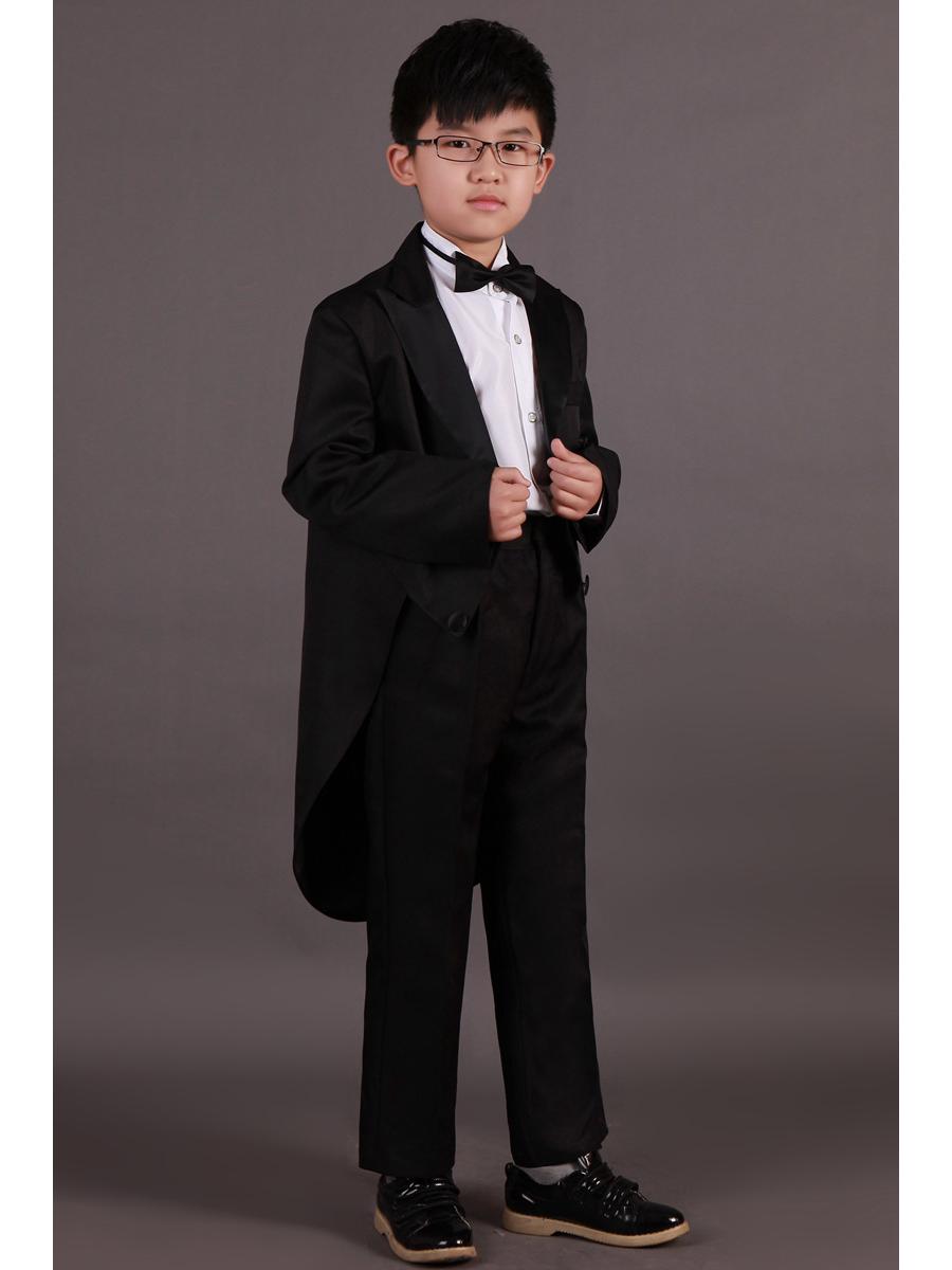 

Kids Black Tailcoat Jazz Suit for Performances and Competitions Height 145 cm, Weight ~35 kg чёрный