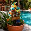 Lumière Animale Étanche Solaire Perroquet Lampe Piquet de Jardin avec Sculpture Automatique Marche/Arrêt Décoration Oiseau pour Patio Extérieur Chemin Paysage