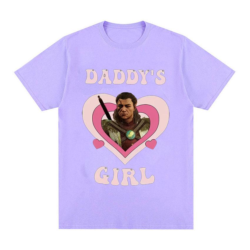 Vintage Halsin Daddy's Girl T Shirt Hot Astarion Bulders Gate 3 Clothes Tee Shirt Unisex Harajuku Aesthetic Short Sleeve T-shirt