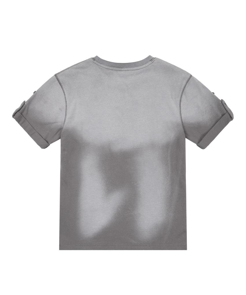 AAKAM Dirty Mist Roll-Up Half Top (Dark Gray)