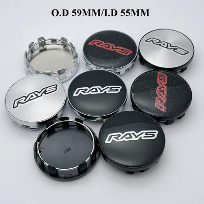 4pcs 59MM ( 55MM I.D ) Rays Logo Emblem Badge Car Wheel Center Cap Rim Hubcaps Cover Wheels Hub Lid Replace Styling Accessories