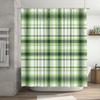 Green Plaid Shower Curtain Home Decor Bathroom Accessories Waterproof Bath Rug Set For Kids Room Decoration 180X270Cm (6Ft)