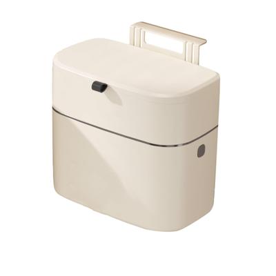 CICUFY Trash Can, 9L, with Lid, Conceals Bag, Kitchen Dustbin, Hanging Type, White, Large Opening, Wall Mounted, Airtight, Odor Control, Convenient Fo