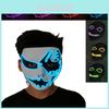 Máscara Facial Premium com Luz LED Ideal para Festa de Dança de Halloween Cosplay Decoração