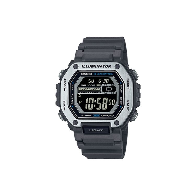 Casio Standard Series 100 Meters Water Resistant Quartz Movement Resin Strap Watch Men watches Black MWD-110H-8BV Regular Watch Box,Black Dial