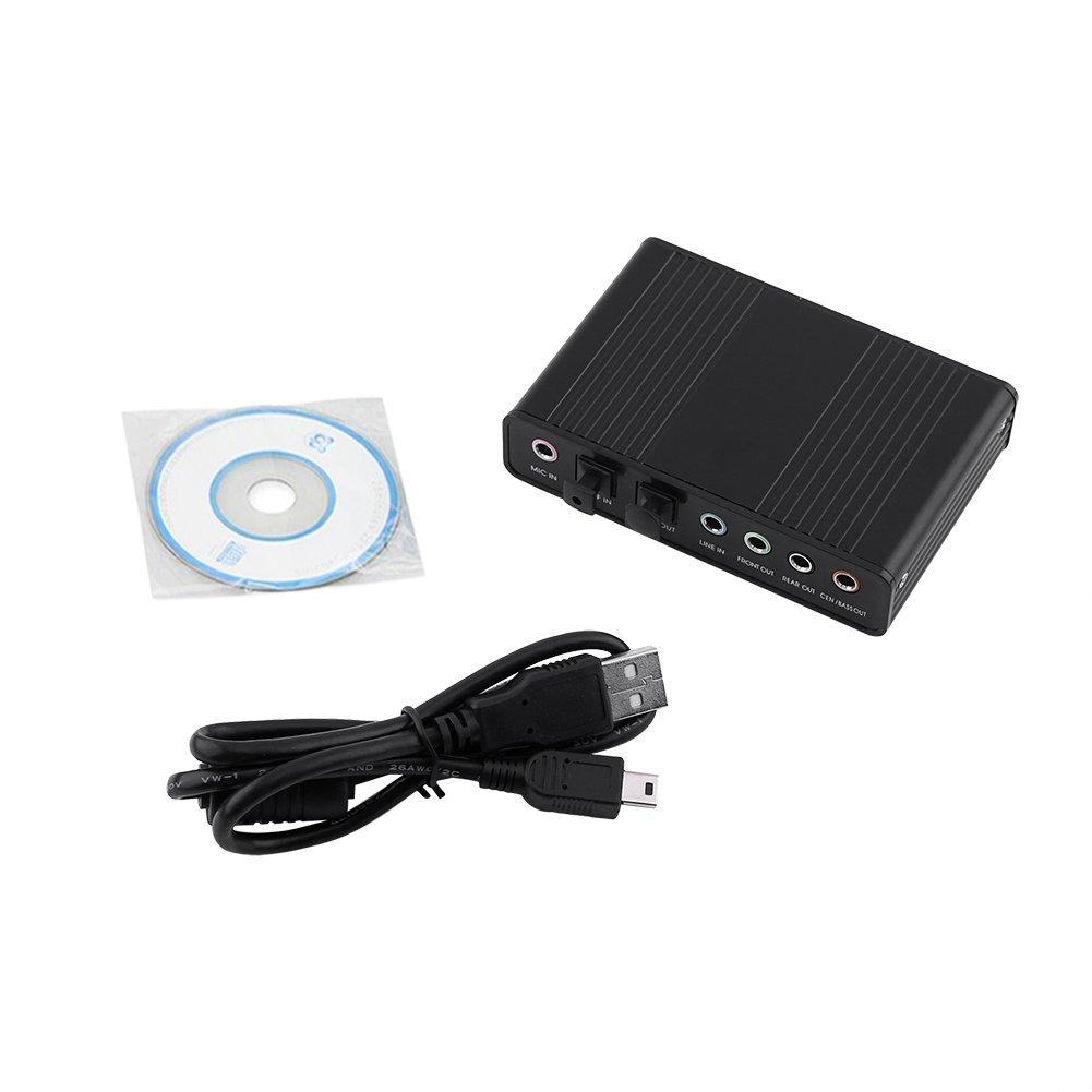 Acogedor USB 2.0 External Sound Card 6-Channel 5.1 Surround Sound Adapter with SPDIF Digital Audio Output, for PC