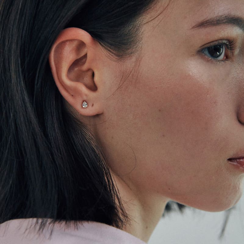 green [10k gold] Two.k.43 / dew drop piercing