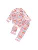 Silk Satin Long Sleeve Fuzzy Pajama Set for Girls - Autumn Casual Wear