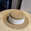 Spring and Summer Sunscreen Elegant French Polka Dot Vacation Top Hat Women Travel Beach Hat Fashion Flat Top Straw Hat