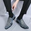 Fashion Designer Brand Men's Banquet Dress Shoes Formal Occasions Men's Business Shoes Suit Office Versatile Fashion Blue Loafers