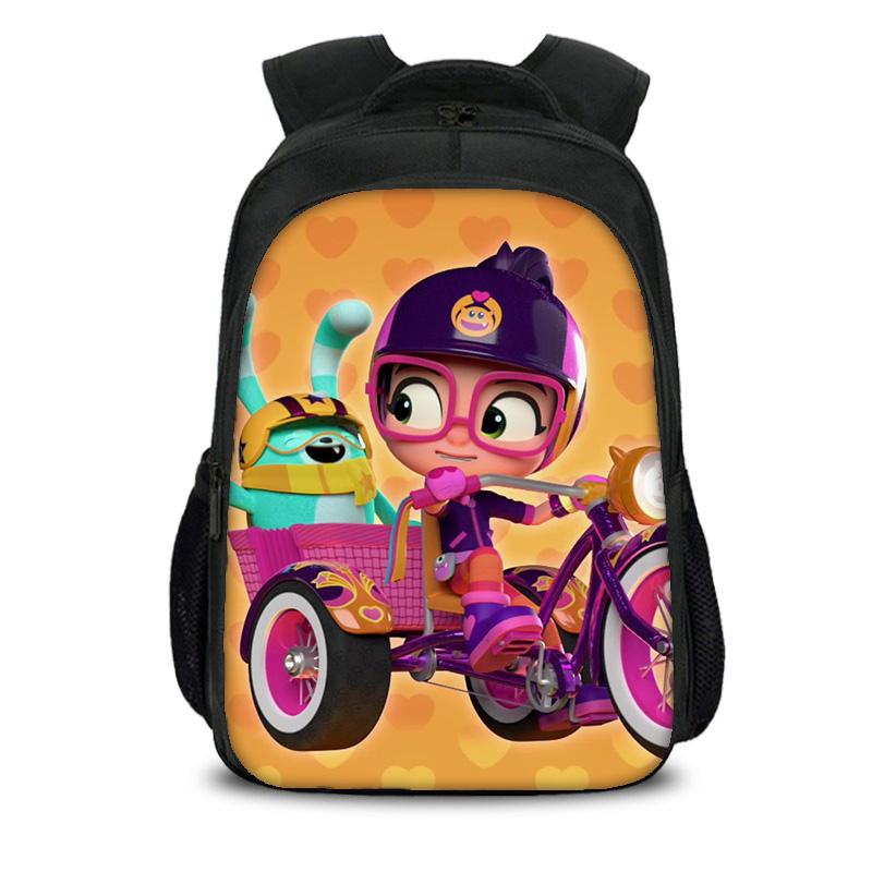 Abby Hatcher double-layer backpack with cartoon print, the best birthday gift for boys and girls going to school
