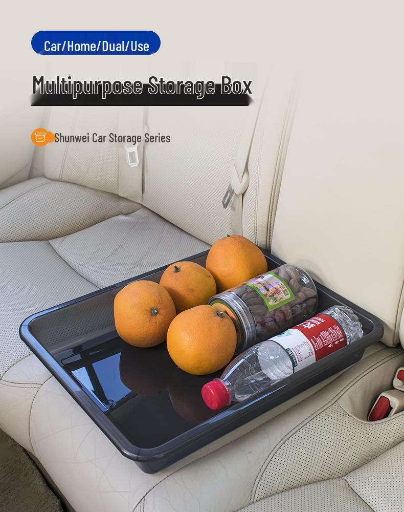 Car Interior Storage Tray: Plastic Shoe and Umbrella Organizer for Under-Seat Use