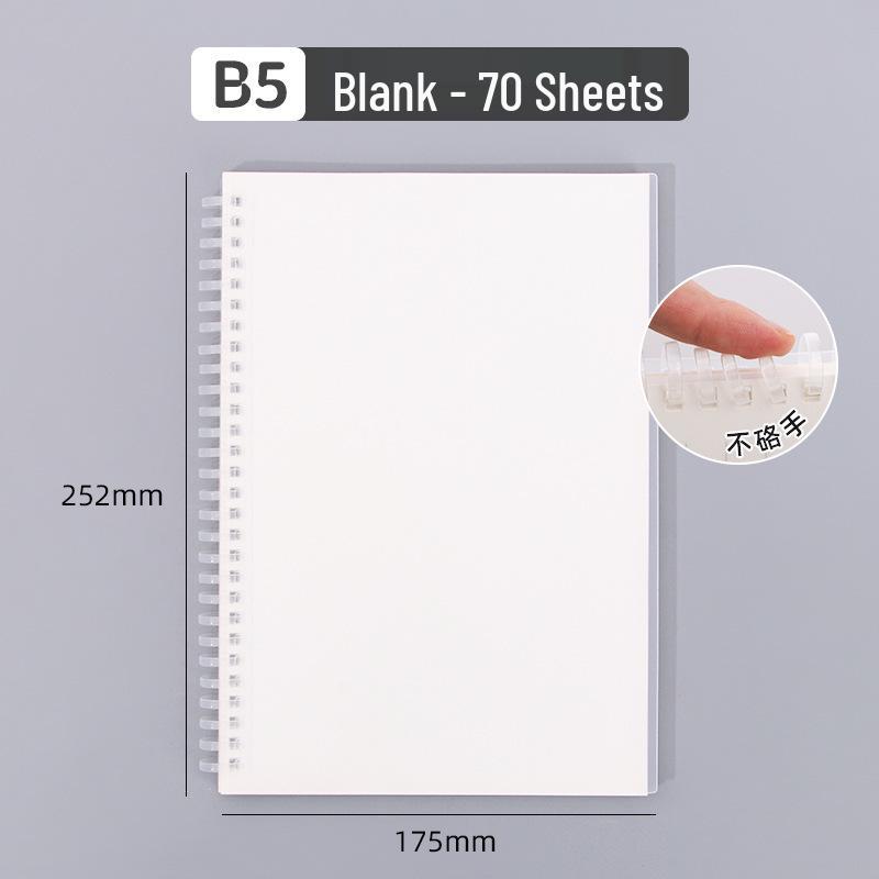 Creative B5 Thick Soft Rubber Coil Notebook for Students - A5 Horizontal Lined Grid Diary Stationery