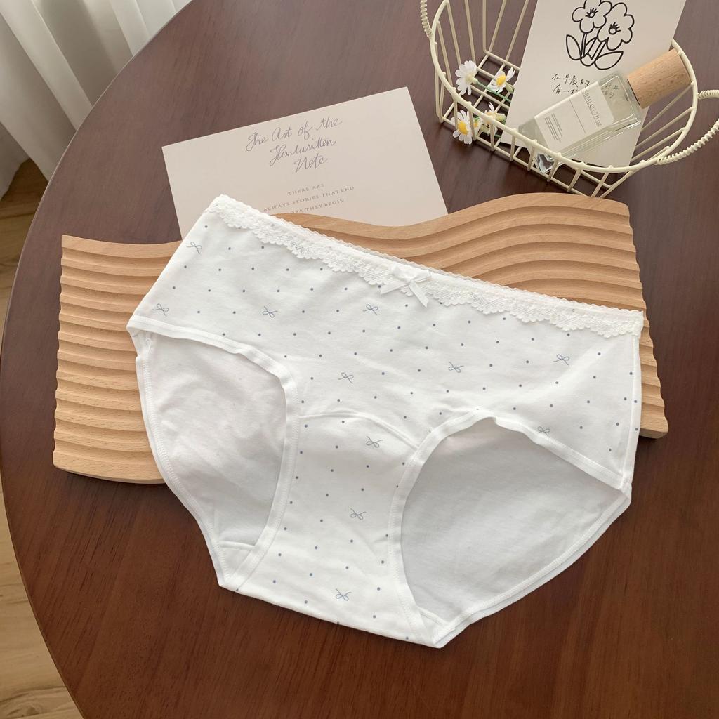 Ladies Spring and Summer Thin New Floral Pure Cotton Antibacterial Crotch Triangle Briefs