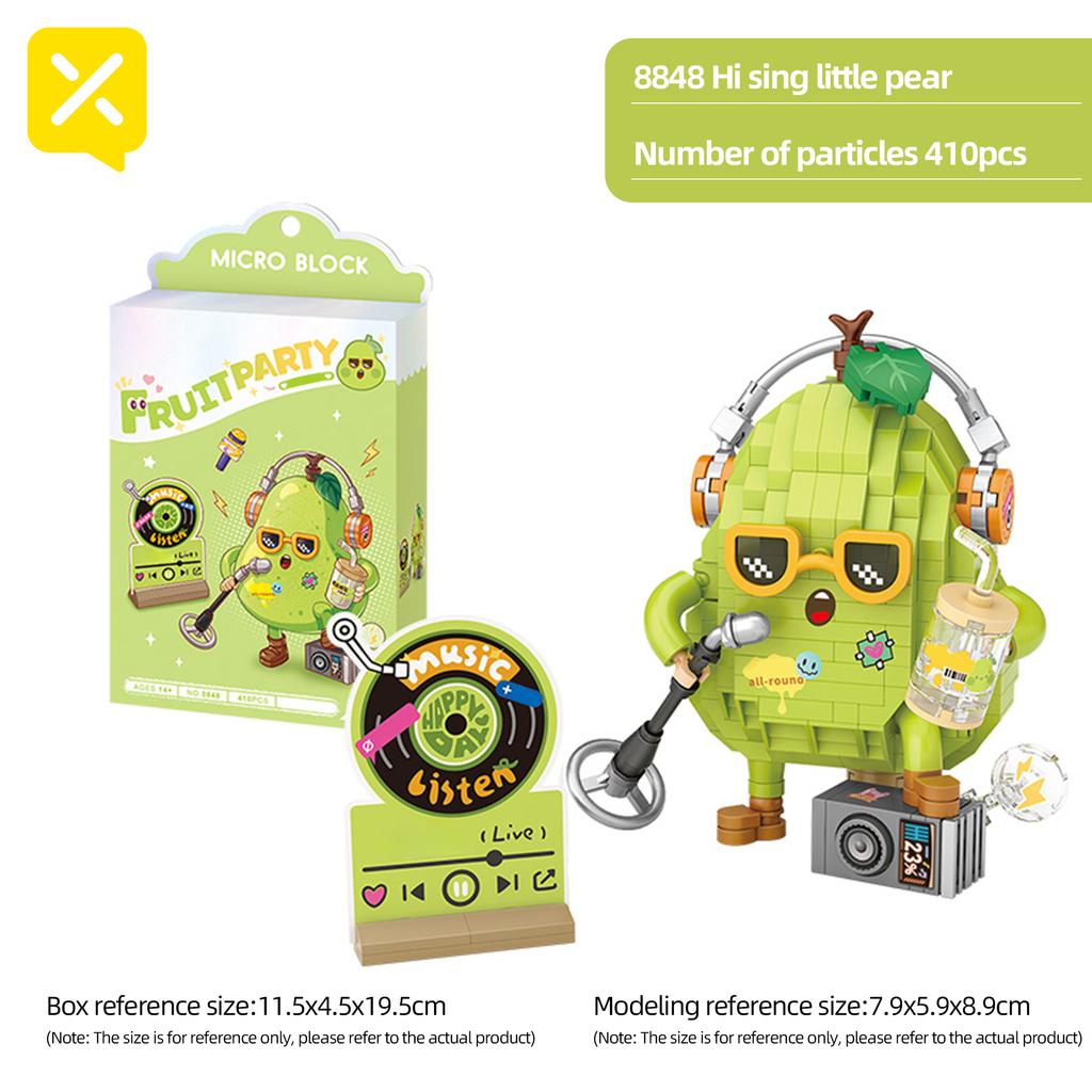 TOYLINX Creative Design Mini Fruit Party Building Block Model Apple Pineapple Assembly Toys Children and Teenagers Birthday Gift