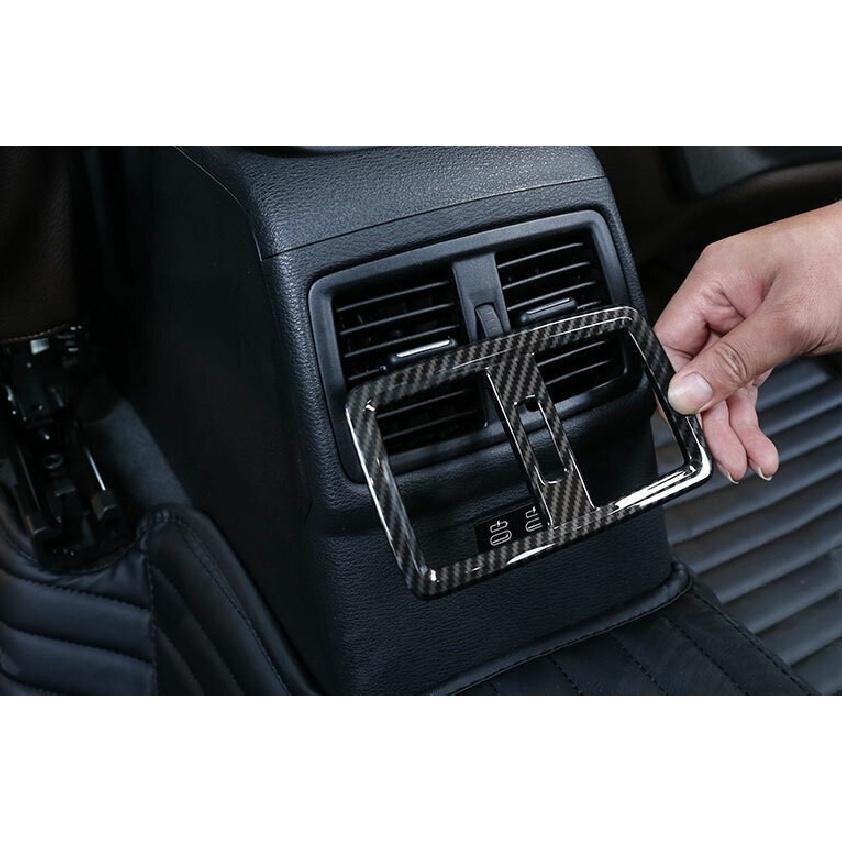 ABS Carbon Fiber Back Row Air Outlet Vent Cover Trim For BMW X1 F48 2016-2022