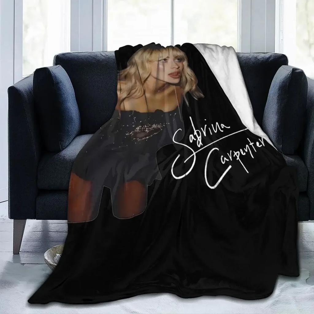 Cozy Sabrina Carpenter Eras Tour Blanket Merch Bed Decorative Espresso Album Throw Blankets Soft Flannel for Car