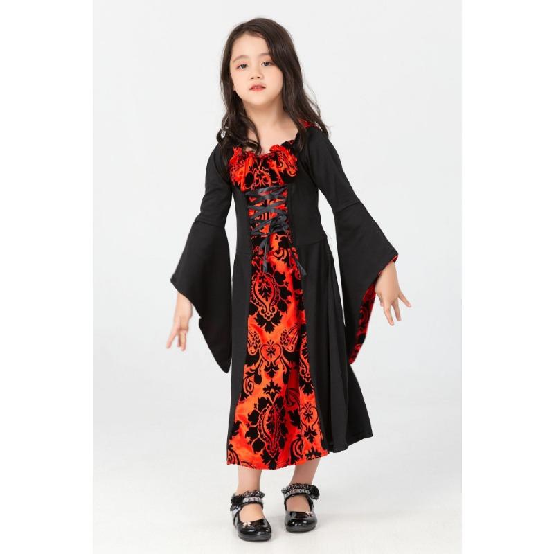 

Женский костюм на Хэллоуин, костюм ведьмы для косплея для девочек на весну и осень 150 чёрный