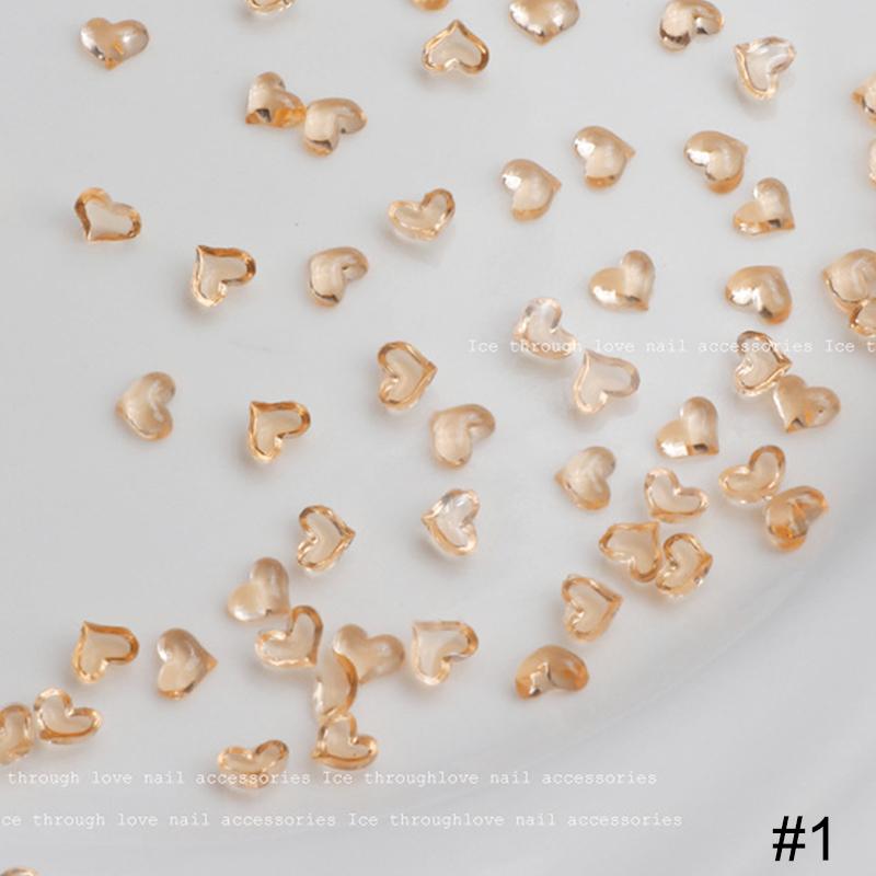

50шт украшения для ногтей градиент любовь в форме сердца аксессуары для дизайна ногтей as the picture