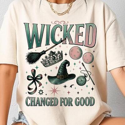 Wicked Change For Good, Comfort Colors T-Shirt, Trotze der Schwerkraft Besen Hexenstab Zauberstab, Zauberer Film Fan T-Shirt, Wicked Fan Geschenk, Trotze der Schwerkraft