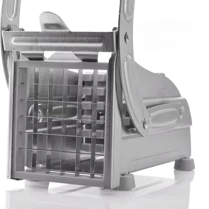 French Fry Cutter Multifunction Vegetable Fruit Chopper with 2 Stainless Steel Blades for French Fries Chips Maker Potato Slicer