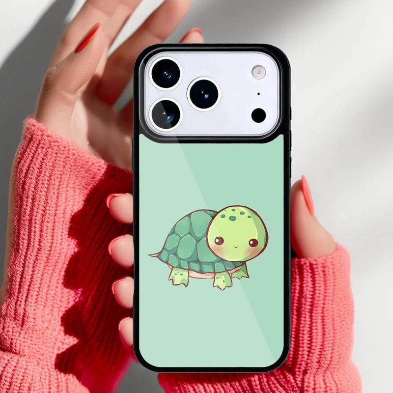 Cute Cartoon Turtle Phone Case for iPhone 17 16 15 14 13 Pro Max Back Cover for 12 11 Pro Coque