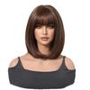 White Short Straight Bob Wig with Bangs - Full Head Styling Wig