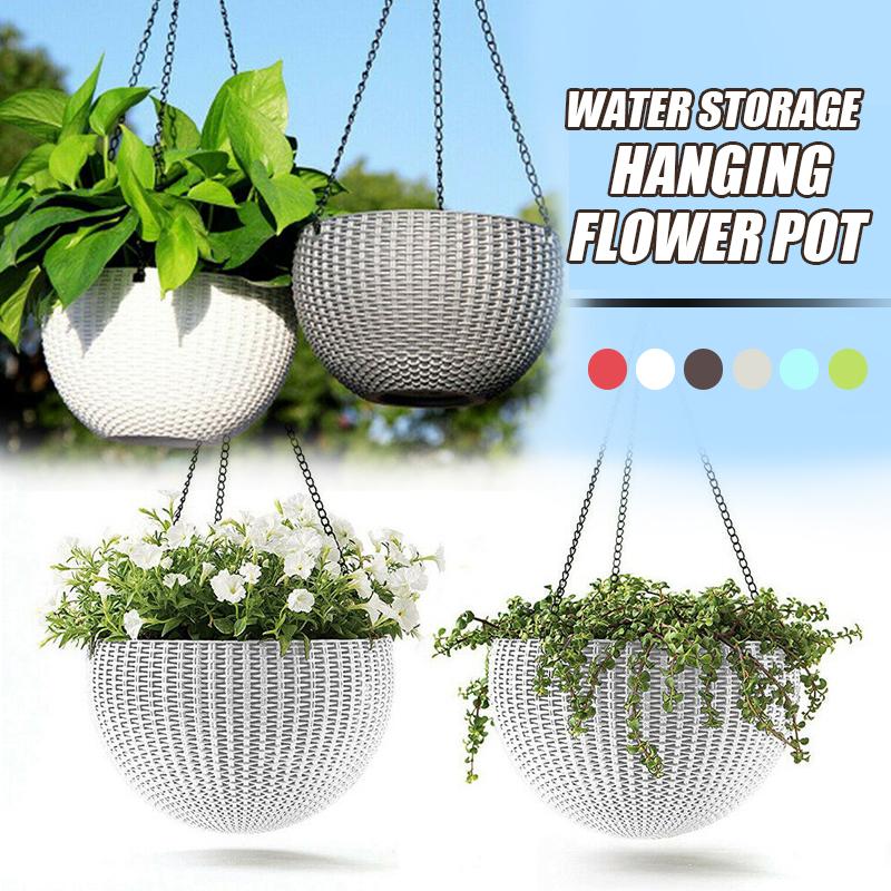 Resin Hanging Plant Pots Basket Plant Hang Flower Pot Hanger Outdoor Hanging Pot Holder Basket For Wall Decoration Garden