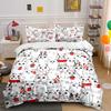 3Pcs Cute Festive Cats Pattern Duvet Cover Set Digital Print Colorful Polyester Bedding With Zipper Closur For Kids Gifts