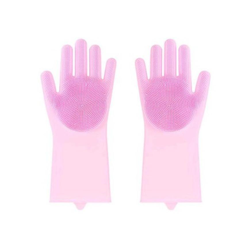Пара прочных, утолщенных, водонепроницаемых силиконовых кухонных перчаток, идеально подходит для женских домашних дел, идеальный подарок на праздник.