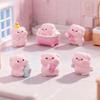6Pcs/set Cartoon Shower Pig Miniatures Resin Animal Ornaments Moss Terrarium Micro Landscape Fairy Garden Decoration