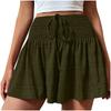 Women's High Waist Drawstring Shorts Skirt Casual Elastic Waist Multi Colors