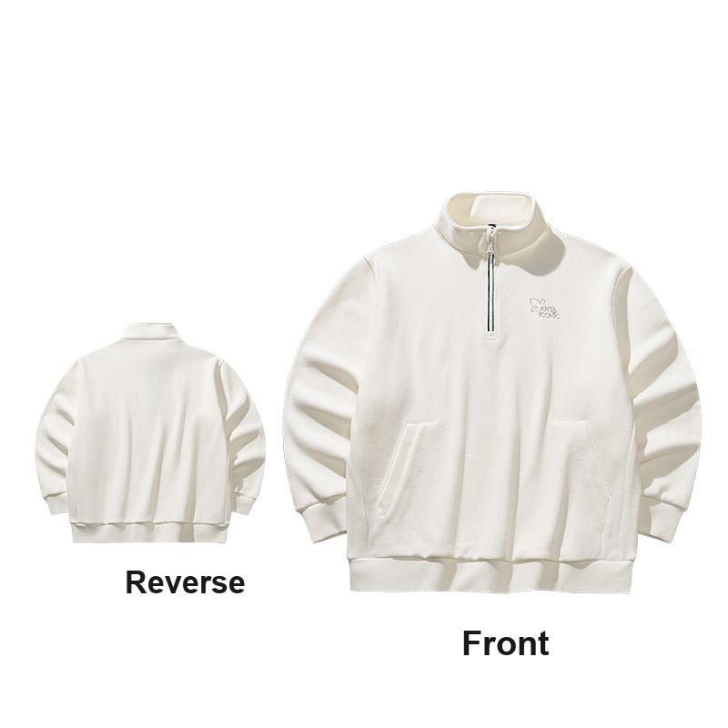Anta Half High Neck Waffle Sweatshirt Unisex tops 152618721-1