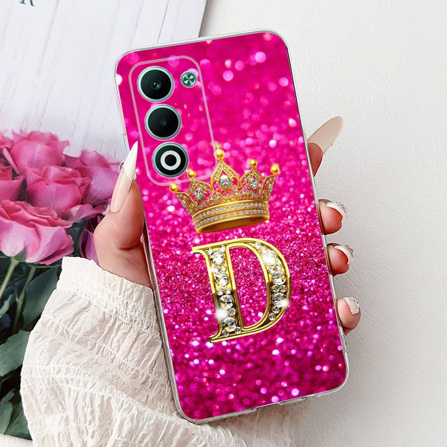 For OPPO A5 5G 2025 Case CPH2735 Cover Luxury Crown Initial Letters Soft Clear Silicone Back Cover For OPPOA5 5G 2025 Phone Case